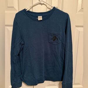 Blue Long Sleeve PINK Shirt